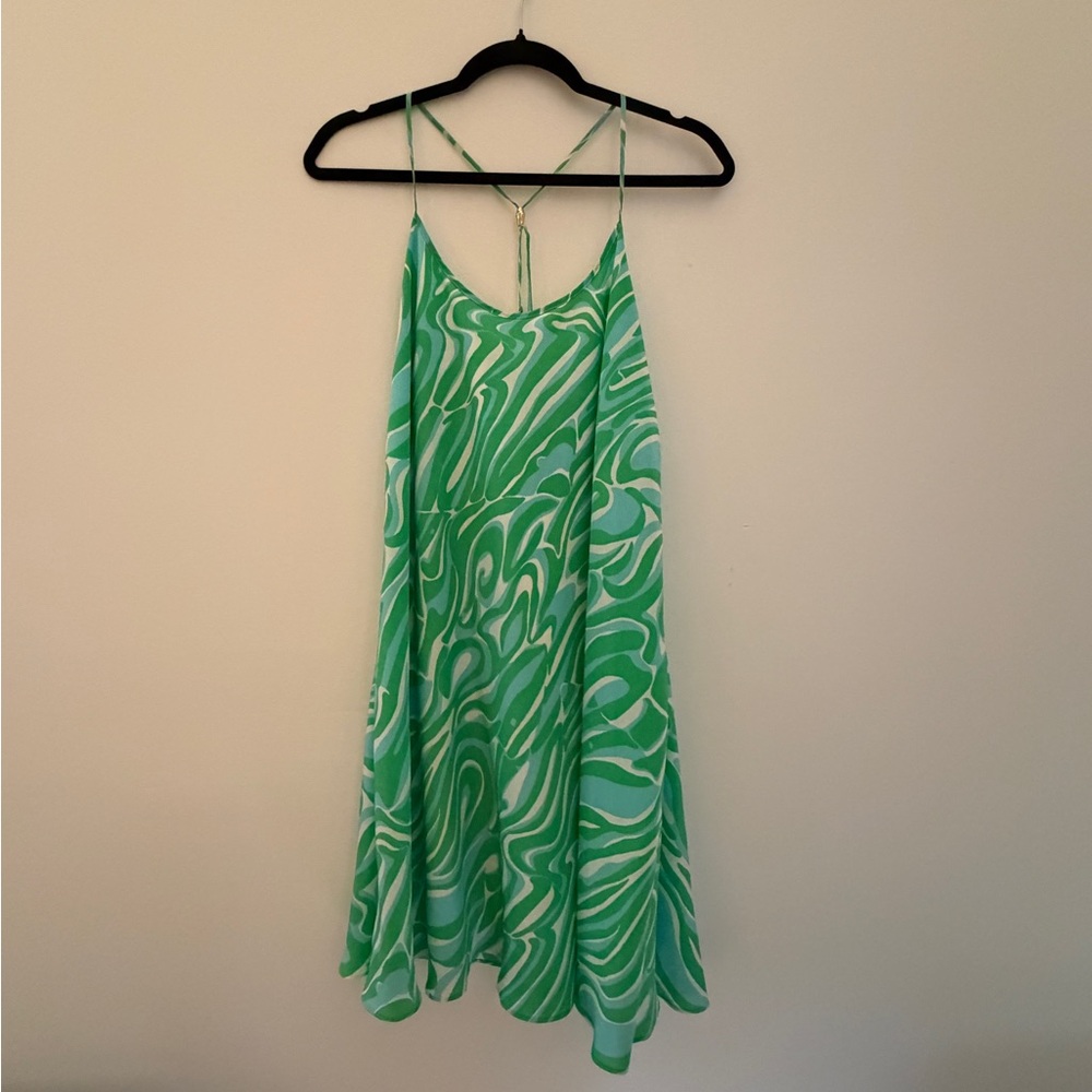 Green and White Swirl Dress